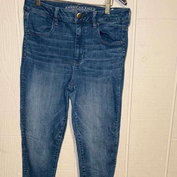 American Eagle Outfitters Women's Blue Jeans High Rise Jegging Super Stretch 10L